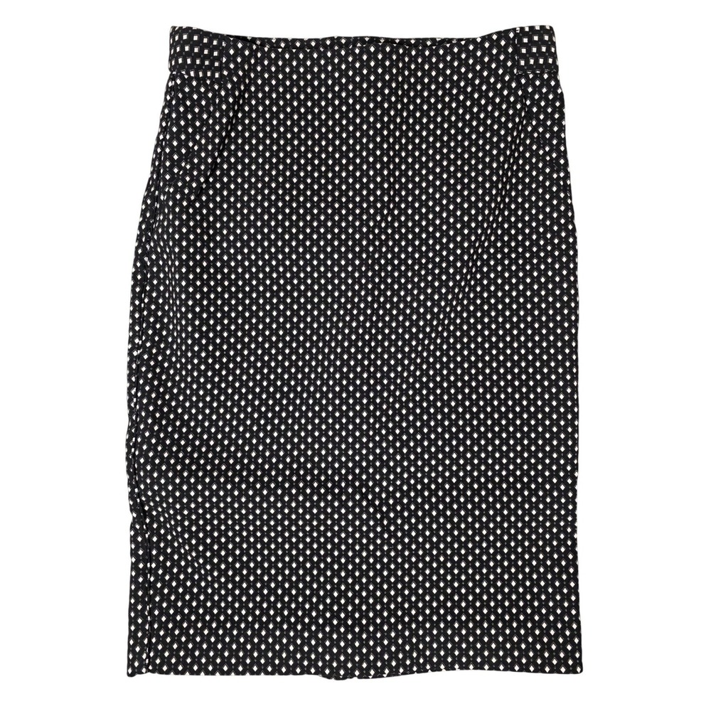 Maurices Black White Diamond Print Pencil‎ Skirt Stretch Office Small